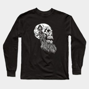 Viking Skull - Side View Long Sleeve T-Shirt